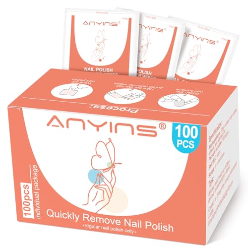 Nail Polish Remover Pads£¬100PCS Nail Polish Remover Wipes Fast Remove with Nutrition Oil Individually Wrapped Professional Nail Salon and Home Use