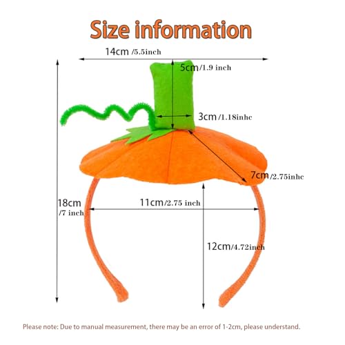 Halloween Pumpkin Headband Pumpkin Hat for Women Adult Kids -Pumpkin Headband hat Dress Up Headband