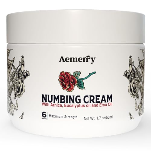Tattoo Numbing CreamMaximum Strength: Numbing Cream for Tattoos, Extra Strength Numbing Cream - Up to 6 Hours Numbness for Multi-Purpose Use (White)