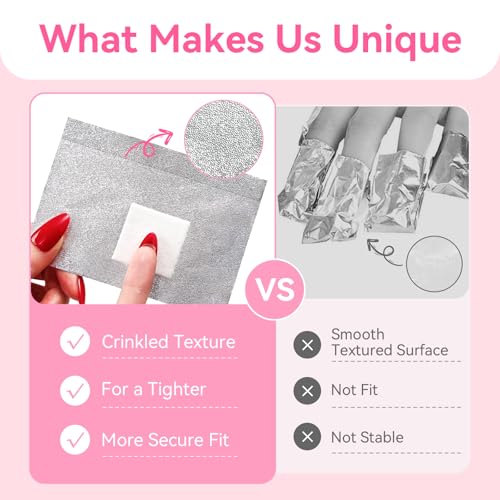 Makartt Nail Polish Remover - 100pcs Nail Foil Wraps for Soak Off Gel Polish Remover, with 1.18inch Pre-attached Lint Free Cotton Pads For Nails, Non Acetone Nail Polish Remover