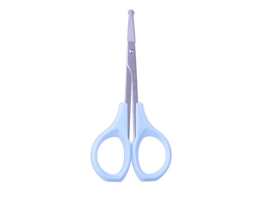SHINING CROWN 4 Inch Premium Nose & Ear Hair Scissors, Safety Blades with Rounded Tip for Trimming Kid's & Adult's Nails, Facial & Eyebrow Hair