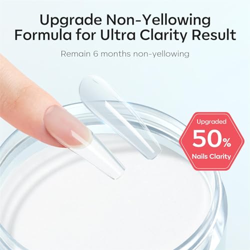 Modelones Acrylic Powder, Upgraded 4.23oz Crystal Clear Nail Acrylic Powder for Nail Art 3D Carving French Nails Extensions, Non-Yellowing, Gifts for Women