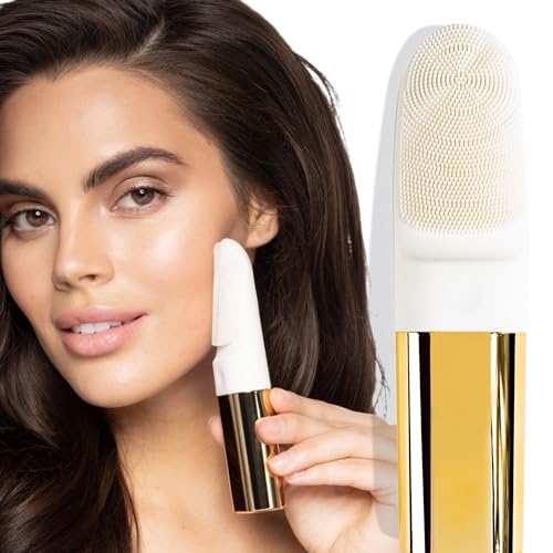 DARCASE CRIST?L ? A Luxury Facial Cleansing Brush. Dual Function - Deep Cleansing with Silicone Bristles & Heated Eye Massage