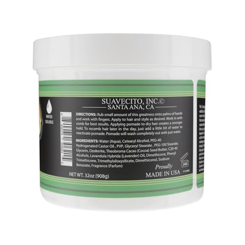 Suavecito Pomade Matte (Shine-Free) Formula 32 oz, 1 Pack - Medium Hold Hair Pomade For Men - Low Shine Matte Hair Paste For Natural Texture Hairstyles
