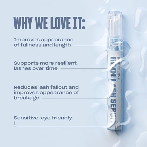 BABE ORIGINAL Renewing Lash Serum ? Peptide-Infused Eyelash Serum for Fuller, Longer-Looking Natural Lashes, Lash Enhancing Treatment with Nourishing Botanicals, Vegan & Cruelty-Free Gentle