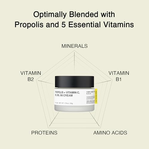 TOUN28 Propolis Vitamin C & B Complex Cream 1.76 oz (50g) | Moisturize, Nourish & Strengthen Skin Barrier with Propolis Extract| Korean Skincare for Sensitive Skin