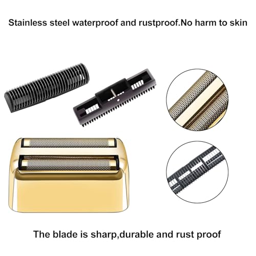 3 Pack Shaver Replacement Foil and Cutters Compatible with BaBylissPRO Double FXFS2 Metal Shaver foil Replacement (Golden 3 Pack)