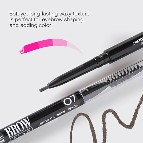 Vivienne Sab? Brow Arcade Eyebrow Pencil ? Micro Definer with Brush for Cool-Toned Hair, Smudge-Proof Color and Longwear Shape Enhancement, Shade 07 Ash Brown, 0.035 oz