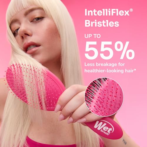 Wet Brush Shower Hair Brush Detangler - Exclusive Ultra-soft IntelliFlex Bristles - Minimizes Pain And Protects Against Split Ends and Breakage - Comb For Women, Men, Wet & Dry Hair - Black Glitter
