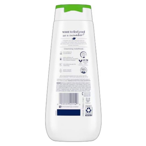 Dove Body Wash 12 Ounce Go Fresh Cucumber & Green Tea (354ml) (3 Pack)