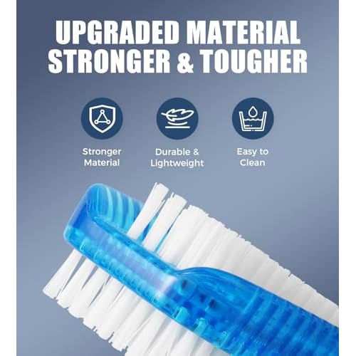 Nail Brush for Cleaning Fingernails, Larbois 2 Pack Two-Sided Extra-Wide Fingernail Brush for Cleaning Stiff Bristles Nail Scrubber Brush Mechanic Hand Scrub Brush with Hanging Rope