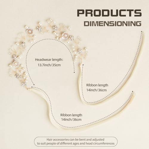 Flower Girl Headband, Princess Crystal Headpiece,Flower Girl Hair Accessories, Rhinestone Pearl Headband, Suitable for Girls and Bride Wedding £¨Silver£©