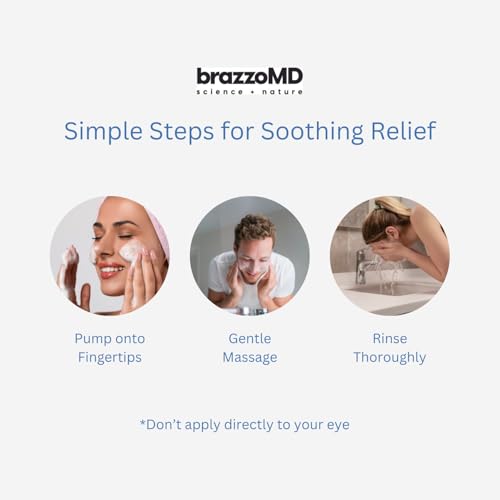 brazzoMD Stye Relief Foaming Cleanser - Soothing and Moisturizing - Help Reduce and Prevent Chalazion - 1.69 fl oz (50mL)