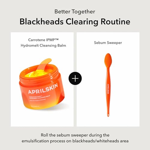 APRILSKIN Pore Cleansing Facial Silicone Brush | for Blackheads Removal & Face Scrubber | Gentle Exfoliation | Deep Pore Cleaning Massager | Pairs with Aprilskin's Carrotene Cleansing Balm