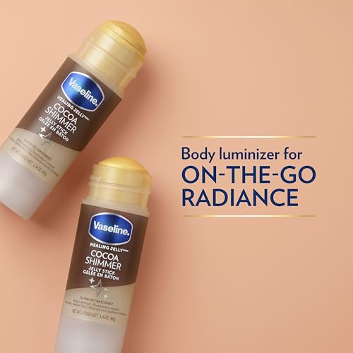 Vaseline Cocoa Shimmer Jelly Stick ? Non-Greasy Moisturizer for Glowing Skin, Face & Body Lotion, Travel-Size, 1.4 Oz Ea, Pack of 3.