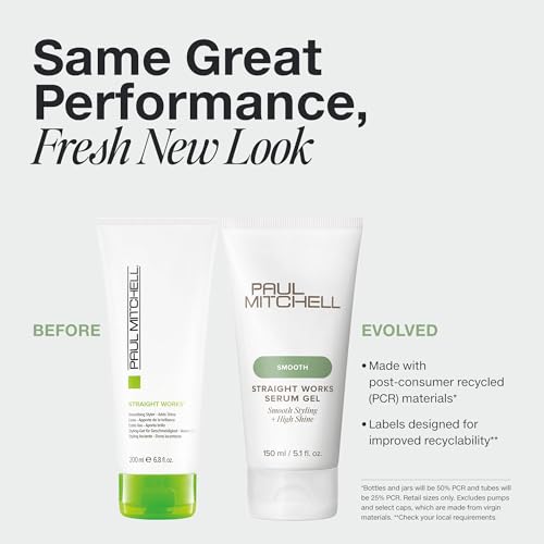 Paul Mitchell Straight Works Hair Gel, Smoothing Styler, Add Shine, For Frizzy Hair, 5.1 fl. oz