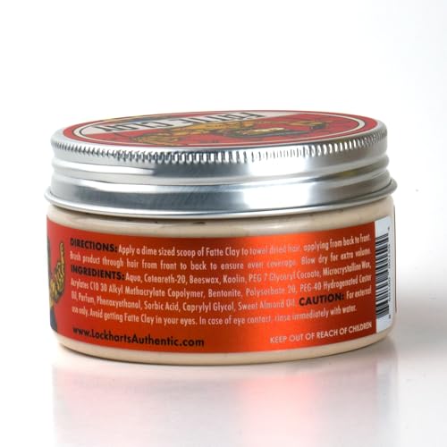 Lockhart¡¯s F?tte Clay - Pomade For Men (3.4oz) ? All-Day Hold, Natural Finish, Insane Texture and Volume ? Smooth, Easy Application - Wicked Hold Without The Crunchy Hair ? Sandalwood Scent