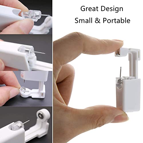 Ear Piercing Kit - 4 Pack Disposable Self Piercing Gun with 5mm Silver Earring Studs