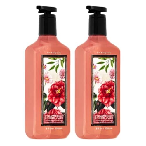 Bath and Body Works Cleansing Gel Hand Soap 8 Ounce 2-Pack (Strawberry Pound Cake)