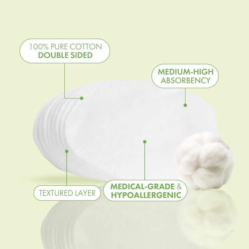 Intrinsics Cotton Naturelles (160 Count) - 2¡± Medium-High Absorbency Cotton Rounds, Lint-Free Hypoallergenic Cotton Pads, for Makeup Removal, Cleansing & Cosmetic Application
