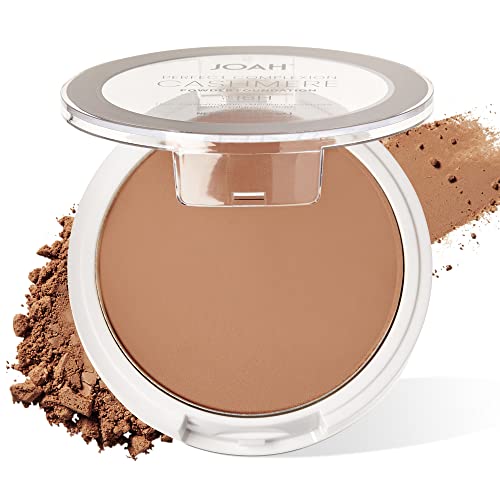 JOAH Perfect Complexion Cashmere Powder Foundation, Medium Face Coverage, Matte Finish, Korean Makeup, Compact Design For Oily & All Skin Types, 16 Hour Wear, Medium with Cool Undertones