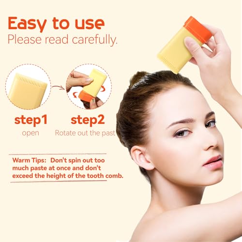 Hair Wax Stick for Baby Styling, 2-in-1 Design with Built-in Comb, Slick,for Kids Waxes, Moisturizing, Non-Greasy, Easy to Use, Compact and Portable