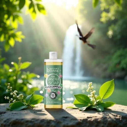 Brittanie's Pure Castile Liquid Soap Eucalyptus – 2 Pack (32oz Each) | Natural, Organic, Multi-Purpose Soap for Body, Face, Home & Pets | Vegan, Sulfate-Free, Made in USA