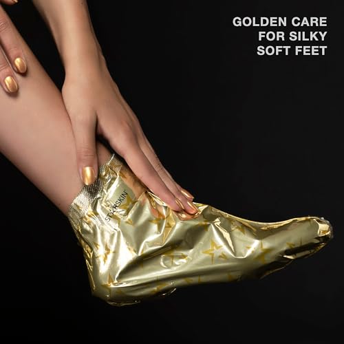 STARSKIN VIP Gold Mask Foot (4 Pieces), Softening Foot Mask for all Skin Types, Korean Skin Care, Hydrating and Moisturizing with Shea Butter and Rose Oil, K Beauty Skincare