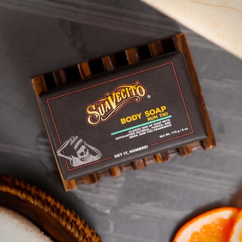 Suavecito Body & Hand Soap Bars Moisturizing With Masculine Tiki Rum Fragrance 6 oz 6 Pack