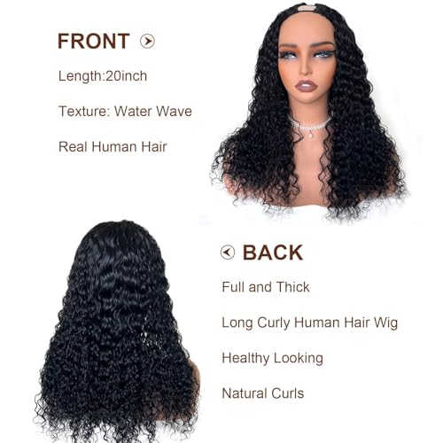 V Part Wig Human Hair curly Upgrade U Part Wig for Black Women Kinky curly Glueless Clip In Half Wig No Leave Out Wigs 180% Natural Color 30inch