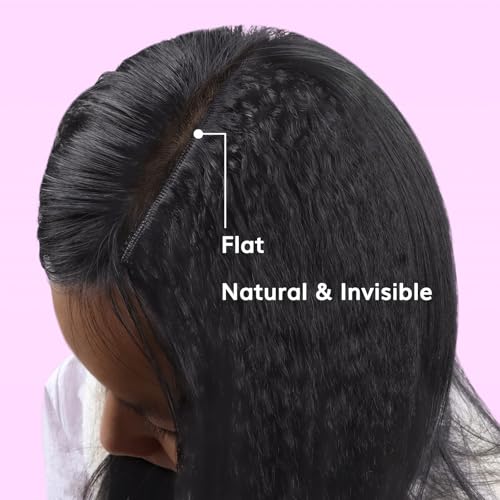 IDN BEAUTY Clip in Hair Extensions Real Human Hair Kinky Straight 120g Natural Black Double-layer Lace Clip In for Black Women Soft Breathable Lace Invisible Seamlessly Blending 7pcs 18 Inch