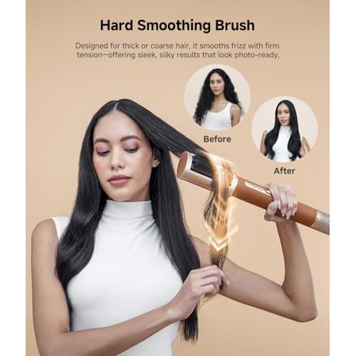 DREAME AirStyle Pro 7-in-1 Hair Styler & High Speed Dryer | Snap-on Attachments for Curling, Smoothing, Volumizing | Fast Drying, Frizz Control, Cool Shot | Luxury Leather Package