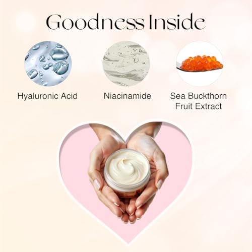 NOURISH MANTRA - Urban Rani Daily Moisturizing Cream | Face Cream Made With Hyaluronic Acid, Niacinamide & Sea Buckthorn | Moisturizer for All Skin Types | Hydrates & Nourishes Skin | 50 ml