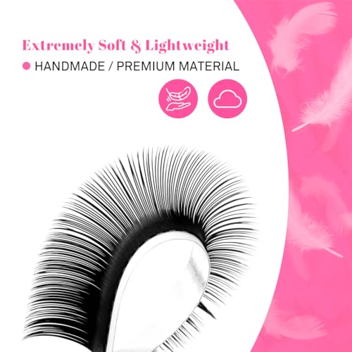 TDANCE Cashmere Lash Extensions Super Matte Black Classic Lash Extension 0.05mm Thickness CC Curl 14-19mm Volume Lash Extensions for Professional Salon Use Eyelash Extension(0.05-CC,14-19mm)