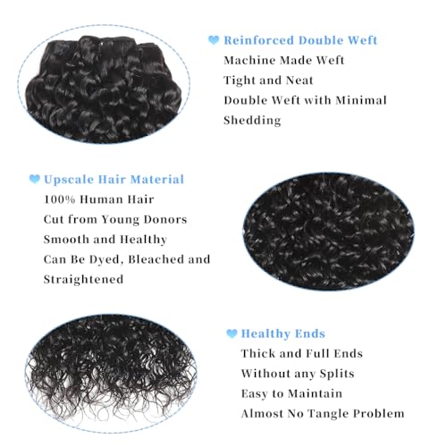 Human Hair Bundles Burmese Curly Bundles Human Hair Water Wave Curly Wet 26 28 30 inch 100% Unprocessed and Wavy Natural Black Color