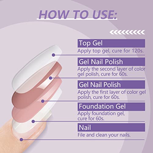 SAVILAND Gel Nail Polish Set: 33pcs Red White Pink Glitter Soak-off Nail Polish with Base & Glossy Matte Top Gel Dark Red Manicure Gifts
