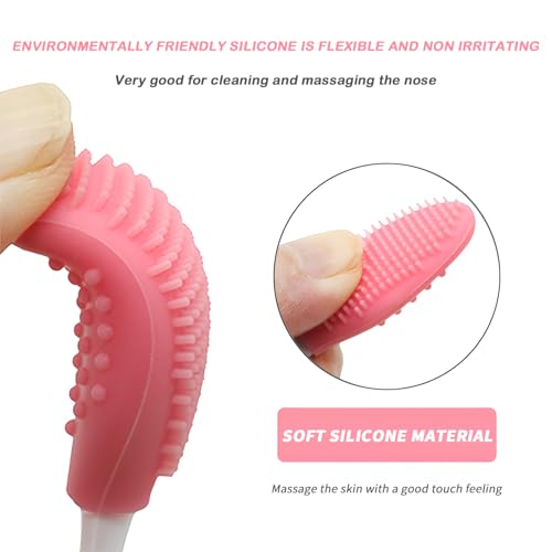 Lip Scrub Brush, Dual-ended Lip Scrubber Exfoliator and Silicone Lip Brush Exfoliator Tool Lightening for Dark Lips Nose Scrubber Lip Mask Applicator 3PCS