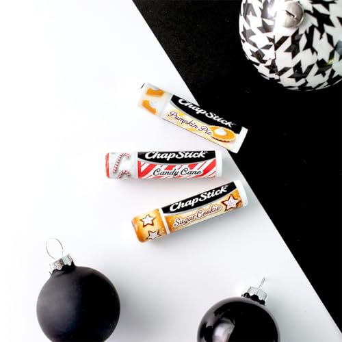 ChapStick Bulk Lip Balm, Holiday Variety 3-Packs x 6 (18 Sticks) ? Candy Cane, Sugar Cookie, and Pumpkin Pie Flavored Lip Moisturizers, Stocking Stuffers, 0.15 Oz Ea
