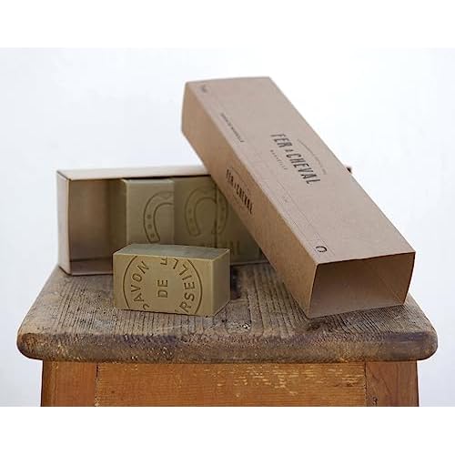 Fer ? Cheval Pure Olive Savon De Marseille Soap Bar Sliced Cubes, Natural French Olive Oil Soap Bar Slices, Multi-Purpose Marseille Soap, 6 pieces 1 kg/35.5 oz