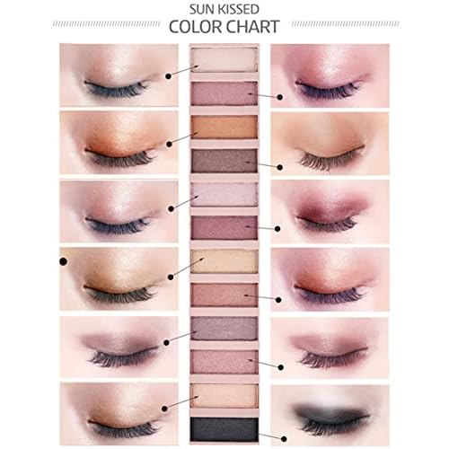 2 Pack 12 Colors Makeup Nude Colors Eyeshadow Palette Natural Nude Matte Shimmer Glitter Pigment Eye Shadow Pallete Set Waterproof Smokey Professional Beauty Makeup Kit (2 PCS)