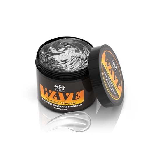 SEVICH 360¡Æ Wave Control Pomade for Men - Strong Hold Hair Styling Gel with Biotin, Water-Based Formula - Natural Wave Grease for Coarse, Medium & Straight Hair (100g/3.5oz)
