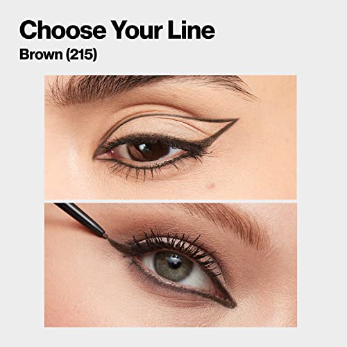Revlon Gel Eyeliner, ColorStay Micro Hyper Precision Eye Makeup with Built-in Smudger, Waterproof, Longwearing with Micro Precision Tip, 215 Brown, 0.002 oz