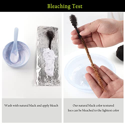 Orientfashion 8inch Textured loc Extensions Human Hair Curly Ends 0.8cm Thickness Full Hand-made Permanent Dreadlock Extensions Human Hair for Women/Men(8inch 70strands, 0.8cm Natural black)