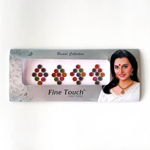 2 packs Bollywood Designer Bindis Premium Crystal Jewels Metallic Bindi Stickers Tattoos Forehead Tika (Round)