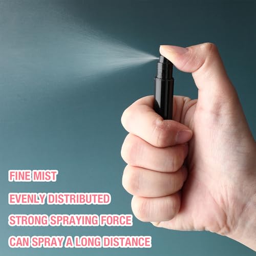 Tanlade 300 Pcs 5ml Mini Spray Bottles Black Plastic Perfume Atomizer Sprayer Bottles Portable Perfume Travel Refillable Bottle for Travel Pocket Dispenser Container