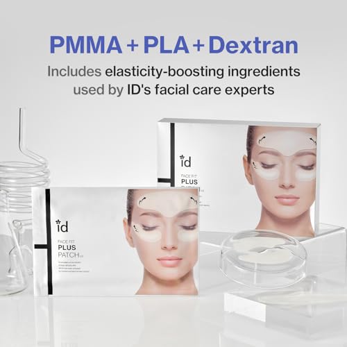 Face Fit Plus Patch V2 (4 ea.) ? Korean 3D Water-Soluble Hydrogel Face Patches with Peptides, Collagen Hyaluronic Acid for Hydrated, Smoother, Lifted-Looking for Forehead, Under-Eye