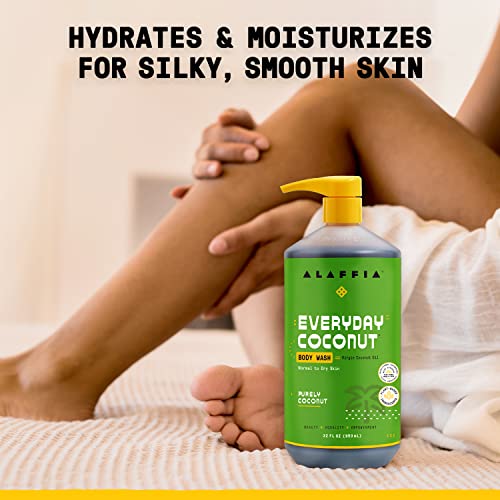 Alaffia Body Wash, Everyday Coconut, 2-Pack ? Moisturizing Soap with Nourishing Coffee Berry Extract & Coconut Water, Vegan & Cruelty-Free, 32 Oz Ea