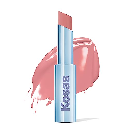 Kosas Wet Stick Moisturizing Shiny Sheer Lipstick with Ceramides, Hyaluronic acid, Peptides and Mango Butter - Soothes, Softens, and Moisturizes Lips ? Malibu
