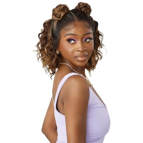 Outre Airtied 100% Fully Hand-Tied Wig - Human Hair Blend - Loose Deep 12" (WARM APRICOT)