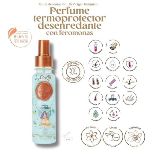 Hair Perfume - DUO Protector Termico para Cabello, Desenredante y Control Frizz Con Feromonas, Protecci?n Solar - Ritual Seducci?n y Ritual Tentaci?n Floral y Frutal 120ML - Leave in Conditioner Spray